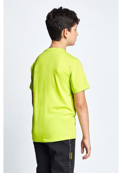 Neon Yeşil Çocuk Kısa Kollulu T-Shirt 22B-3110