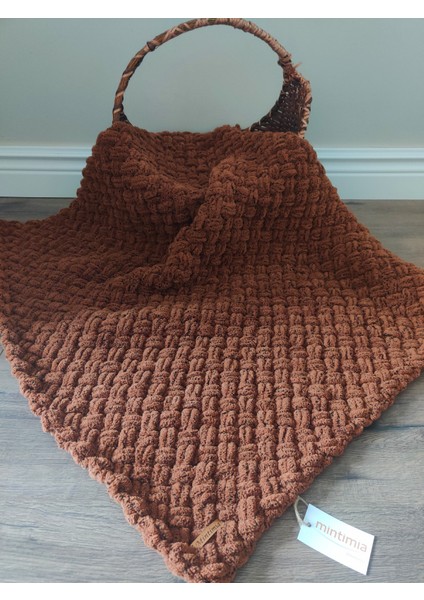 Bebek Battaniyesi Kışlık-Kalın Kahve Moka Kırçıllı 85 x 85 cm