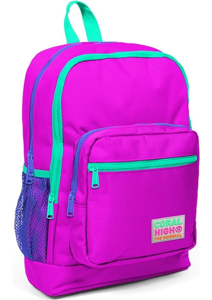 Pembe Dört Bölmeli Okul Çantası Ortopedik Sırt Yapısı ile 27x38x14 Cm