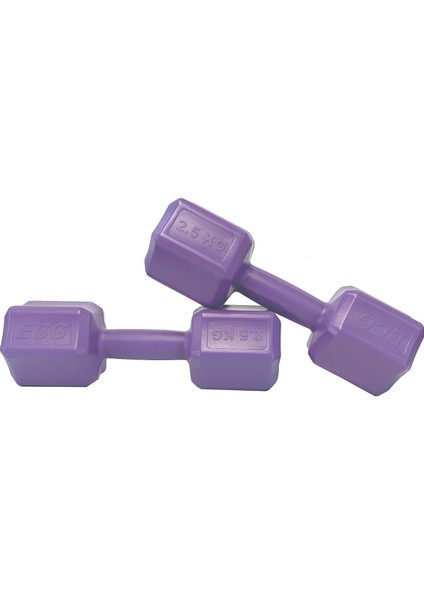 2.5 kg Mor Dambıl Seti 2.5 kg x 2 Adet Toplam 5 kg Ağırlık Seti