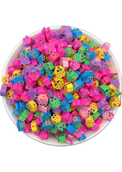 25 Adet 10MM Polimer Fimo Baykuş Figür Boncuk, Takı Yapımı