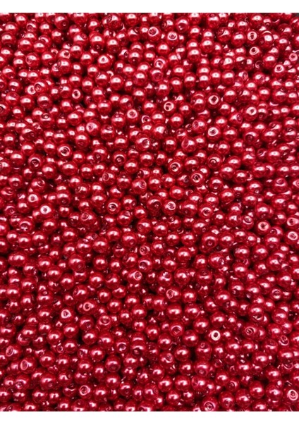 50 gr 4mm Kırmızı Cam Inci Boncuk ,takı Yapım Boncuğu (50GR,~550 Adet Boncuk