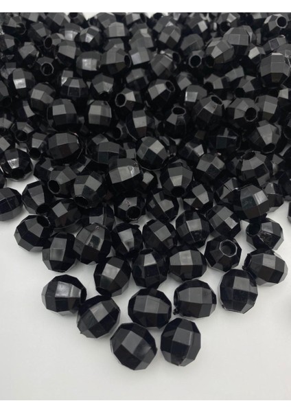 16MM Iri Delikli Siyah Renk Dünya Model Boncuk,takı Yapım Boncuğu (100GR,~28 Adet)