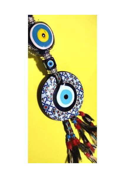 Çini Islemeli Nazar Figürlü Nazarlık Dekoratif Duvar Bahçe Balkon Süsü 60 cm