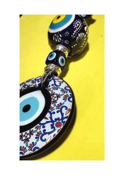 Çini Islemeli Nazar Figürlü Nazarlık Dekoratif Duvar Bahçe Balkon Süsü 60 cm modelleri