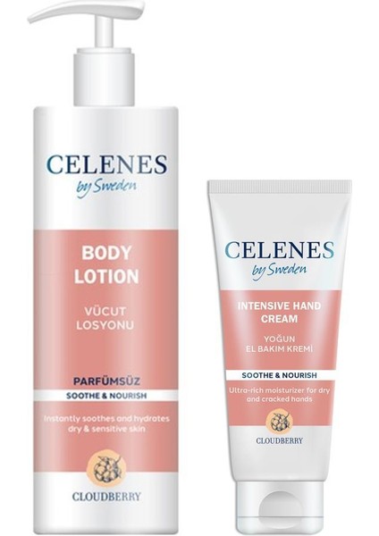 Celenes Parfümsüz Vücut Losyonu ve El Kremi Seti