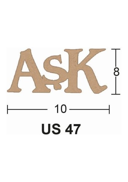 Ahşap Aşk 10 x 8 cm 8mm US47