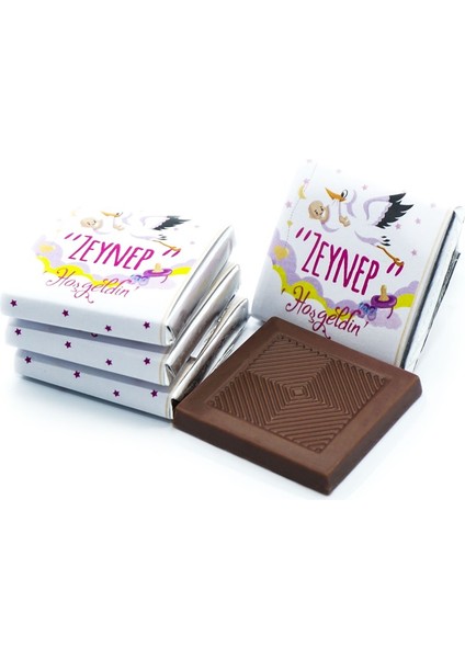 Kız Bebek Çikolatası 162 Adet Napoliten Çikolata Sarı Leylek