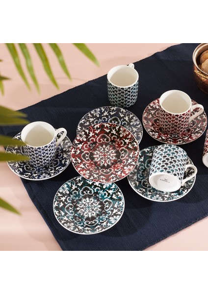 Leny Renkli 6 Kişilik Kahve Fincanı Takımı 80 ml