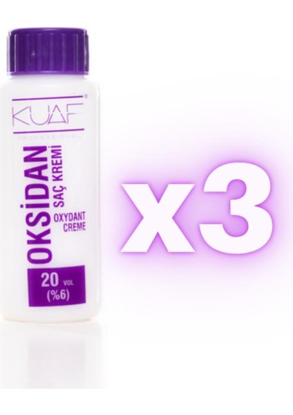Peroksit 60 ml Oksidan 20 Volüm %6 - 3 Adet