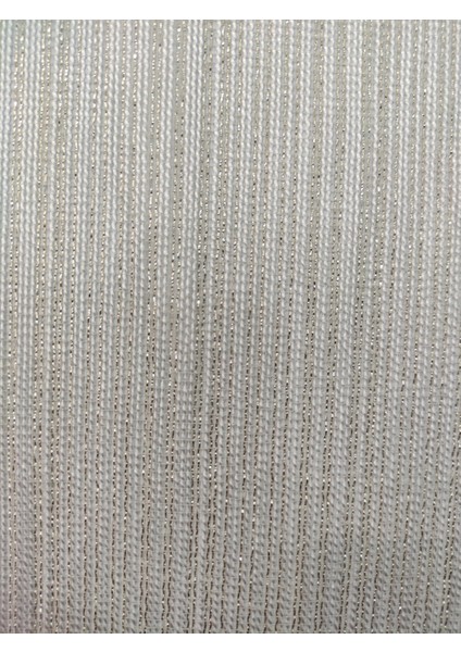 Altın Sarı Çizgili Çelik Simli 1-3 Sık Pile Tül Perde indirimleri