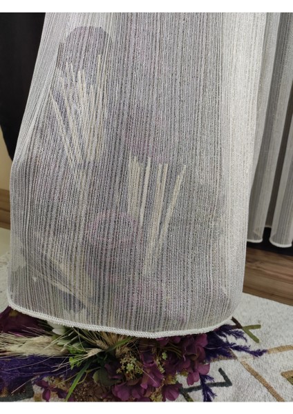 Altın Sarı Çizgili Çelik Simli 1-3 Sık Pile Tül Perde fiyatları