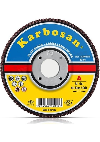 Flap Disk Zımpara 80 Kum 115X22 10'lu Paket