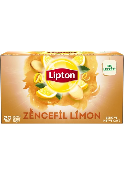 Zencefil Limon Bitki Süzen Bardak Poşet Çayı 20LI x 12 Adet