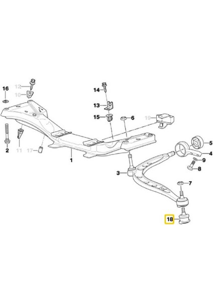 Bmw E36 ve Z3 Uyumlu Frow Kısa Rotil Oem No 31126758510