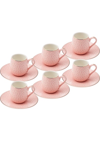 Bridal 6 Kişilik Kahve Fincan Takımı Pembe 90 ml