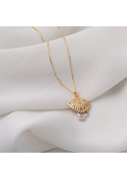 Tektaş Yüzüklü Istiridye Altın Kolye modelleri