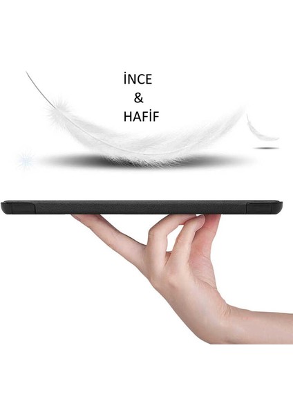 Huawei Mate Pad 11 Uyumlu Fuchsia Smart Cover Standlı 1-1 Kılıf Flip Smart Akıllı Tablet Kılıfı Kırmızı