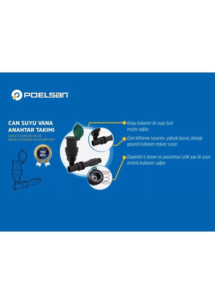 Can Suyu Vanası Anahtar 3/4" Takım