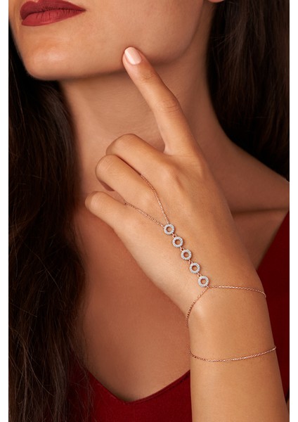 Rose Zirkon Taşlı Halkalar 925 Ayar Gümüş Şahmeran