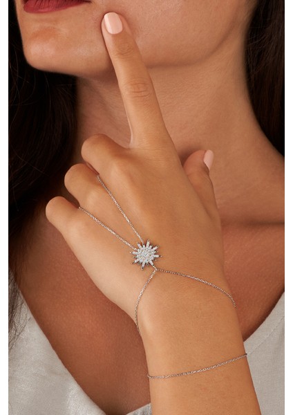 Taşlı Kutup Yıldızı 925 Ayar Gümüş Şahmeran