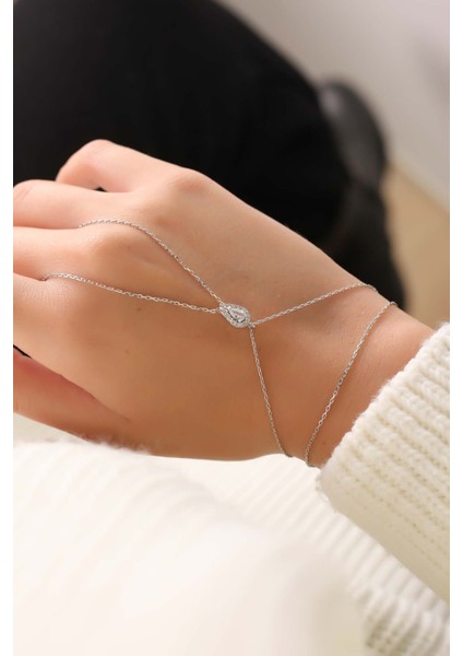 Damla Taşlı 925 Ayar Gümüş Şahmeran El Yapımı Kadın Aksesuarı