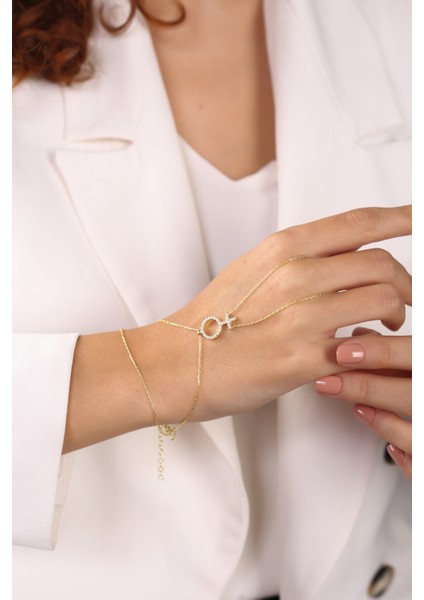 Altın Kaplama Venüs Kadın Sembolü 925 Ayar Gümüş Şahmeran