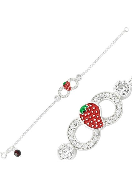 Çilek Çocuk Sonsuzluk 925 Ayar Gümüş Bileklik