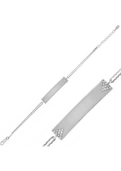 Isimli Plaka 925 Ayar Gümüş Bileklik