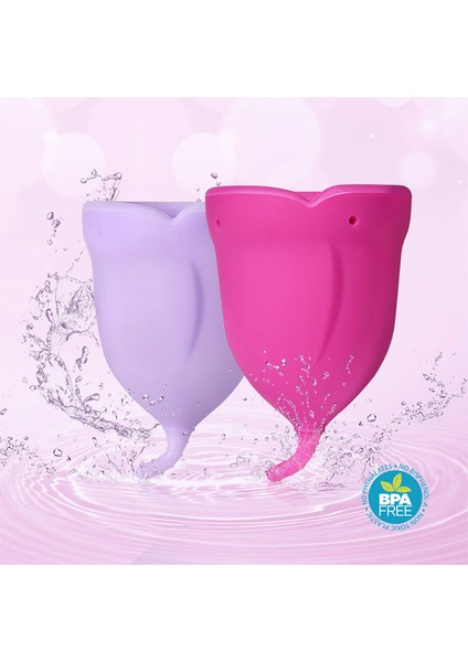 femometer® Adet Kabı-Regl Kabı-Rose 2'li Medikal Sınıf Silikon Menstrual Cup(A size + B size)