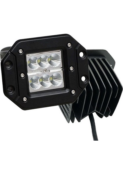 6 LED 18 W Beyaz 2 Modlu Çakarlı Gömme Kabin Lambası Off Road Çalışma Sis Lambası