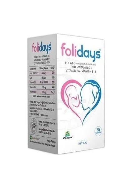 Nbt İlaç Folidays 90 Kapsül