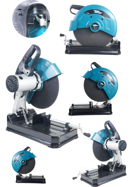 3700 Watt Çelik Dişli Şanzuman Bakır Sargılı 355 mm Profil Ahşap Metal Kesim Makinesi Kafa Koparma Canavar Kafa Koparma