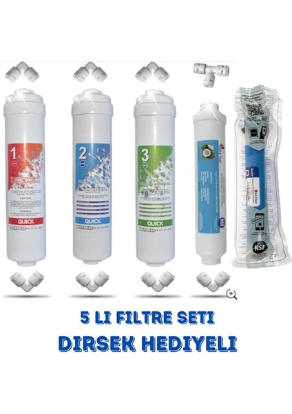 Kasa Su Arıtma Cihazı Filtresi 5li Filtre Seti