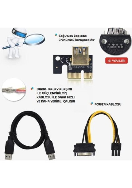 Oem Riser VER010 Pcı-E 1x 16 10. Nesil Akım Korumalı Riser