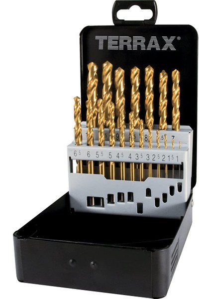 Terrax By Ruko 19 Parça Hss-G Tın Kaplı Matkap Ucu Seti