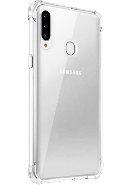 Samsung Galaxy A20S Uyumlu Kılıf Airbag Antishock Köşeli Darbe Emici Şeffaf Sert Silikon Kılıf