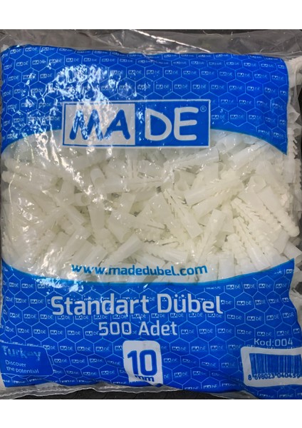 10 mm Plastik DÜBEL-500 Adet