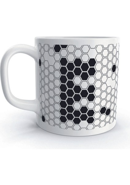 E Harfi Petek Geometrik Tasarım Renkli Harfli Kupa Bardak