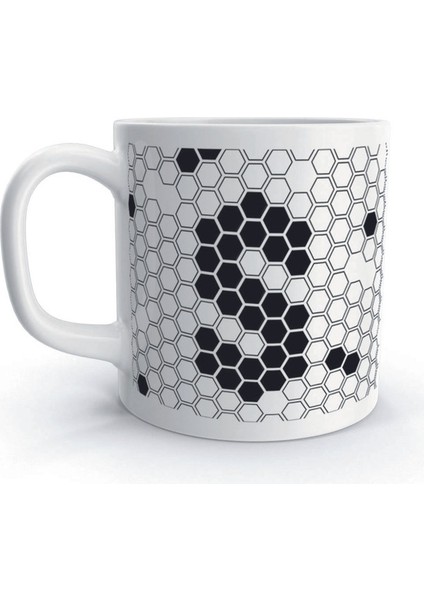 S Harfi Petek Geometrik Tasarım Renkli Harfli Kupa Bardak