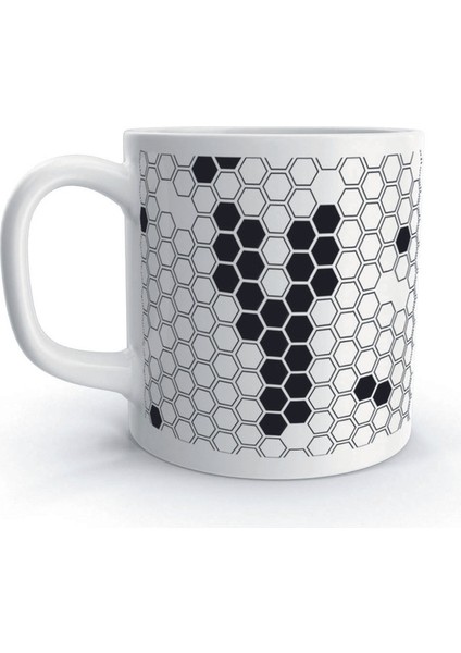 Y Harfi Petek Geometrik Tasarım Renkli Harfli Kupa Bardak