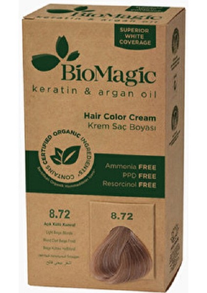 Saç Boyası Açık Küllü Kumral No: 8.72