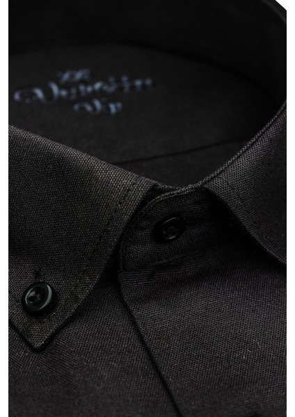 Erkek Siyah Büyük Beden Kısa Kollu Yaka Düğmeli Erkek Gömlek modelleri