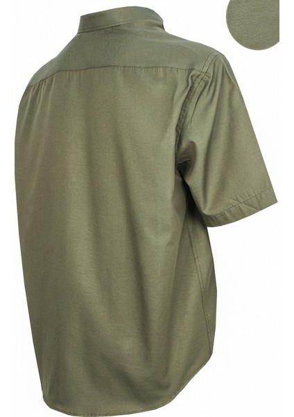 Erkek Yeşil Büyük Beden Kısa Kollu Yaka Düğmeli Erkek Gömlek fırsatları