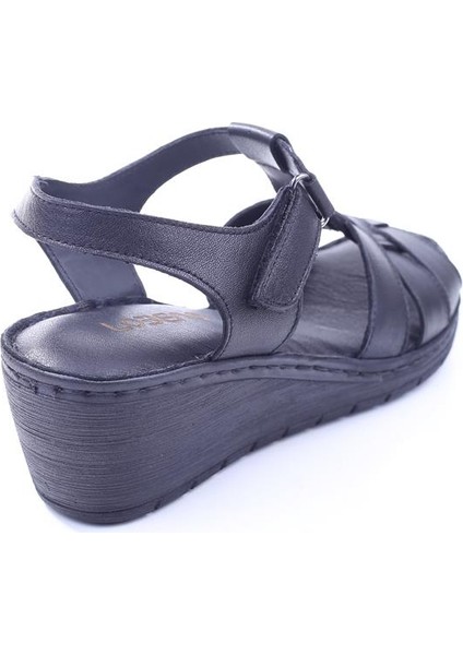 Lobeno 22-D-008 Dolgu Topuk Günlük Anatomik Deri Sandalet fırsatları