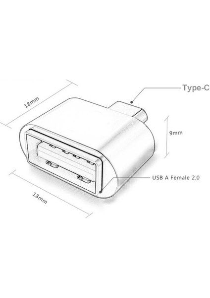 Huawei Matebook Serisi Uyumlu USB To Type-C Otg Dönüştürücü Çevirici