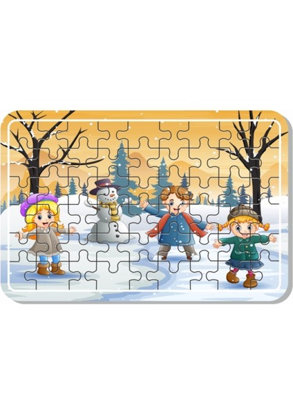 Çiftlik Hayvanları, Deniz, Tatil, Deniz Canlıları, Yılbaşı, Kardan Adam 54 Parça Ahşap Puzzle A41698