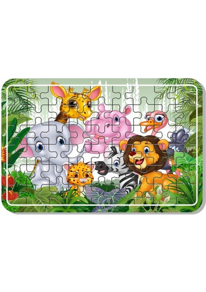 Uzay Kedi, Sevimli Hayvanlar, Lunapark , Masal Kahramanları Çiftlik Hayvanları 54 Parça Ahşap Puzzle A41697