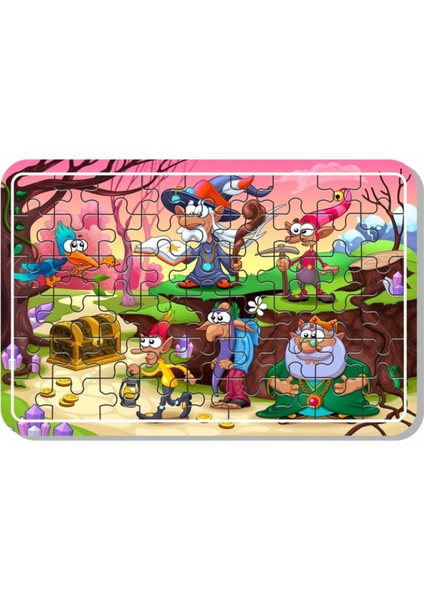 Uzay Kedi, Sevimli Hayvanlar, Lunapark , Masal Kahramanları Çiftlik Hayvanları 54 Parça Ahşap Puzzle A41697