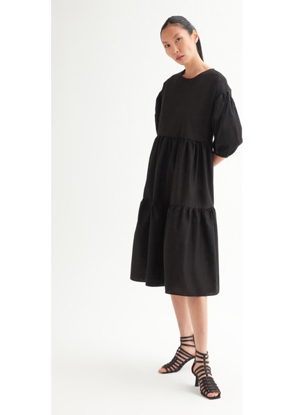 Oversize Coton Katlı Elbise